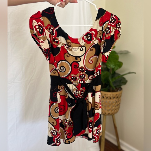 Y2K Boho Floral Tie Back Milkmaid Style Top - Picture 6 of 7